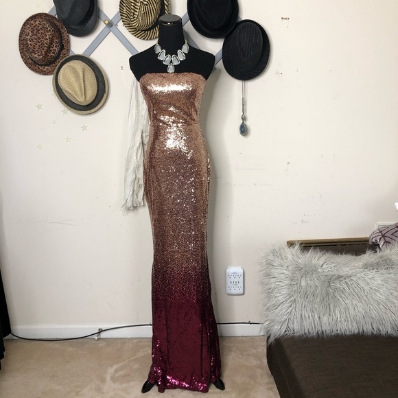 SEQUINED ombré sequined maxi dress - Picture 5 of 9